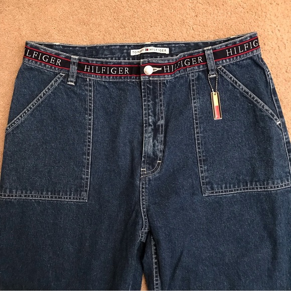 Tommy Hilfiger High Waist Blue Jeans Vintage Size 16 Fits Like 12 Cropped y2k - Picture 3 of 12